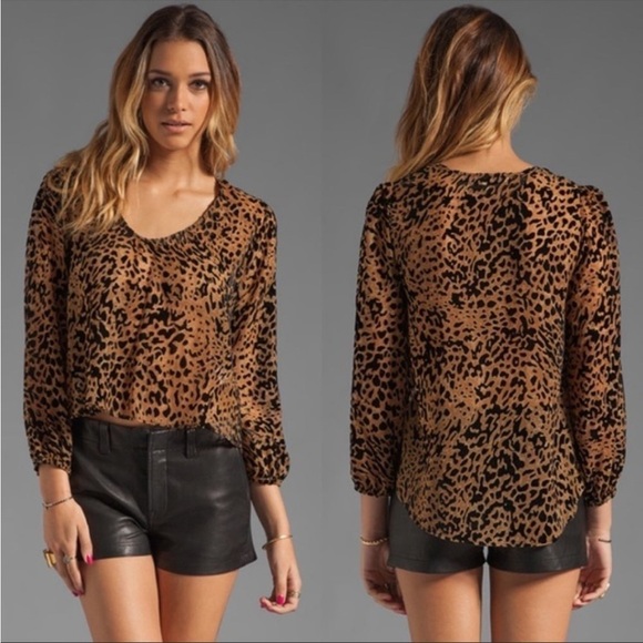 Lovers + Friends Daydream Leopard Print Top Size Small - Picture 1 of 7